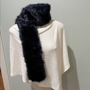 J. Crew Luxurious Midnight Blue Faux Fur Scarf